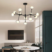Sputnik Globe Chandelier with 12 LED Bulbs - Metal & Glass