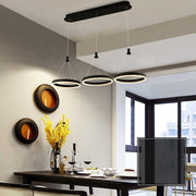 Modern 3-Ring LED Chandelier with Adjustable Suspension