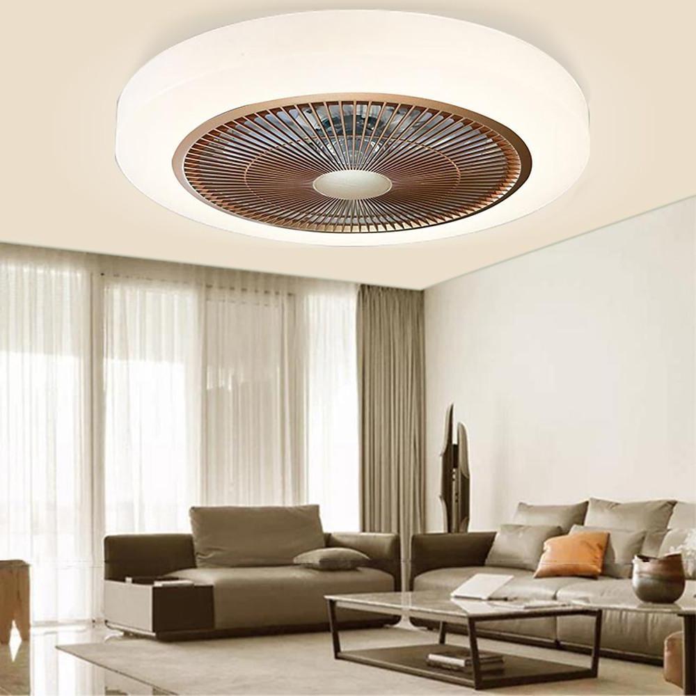 Bladeless Flush Mount Ceiling Fan with LED Light & Remote