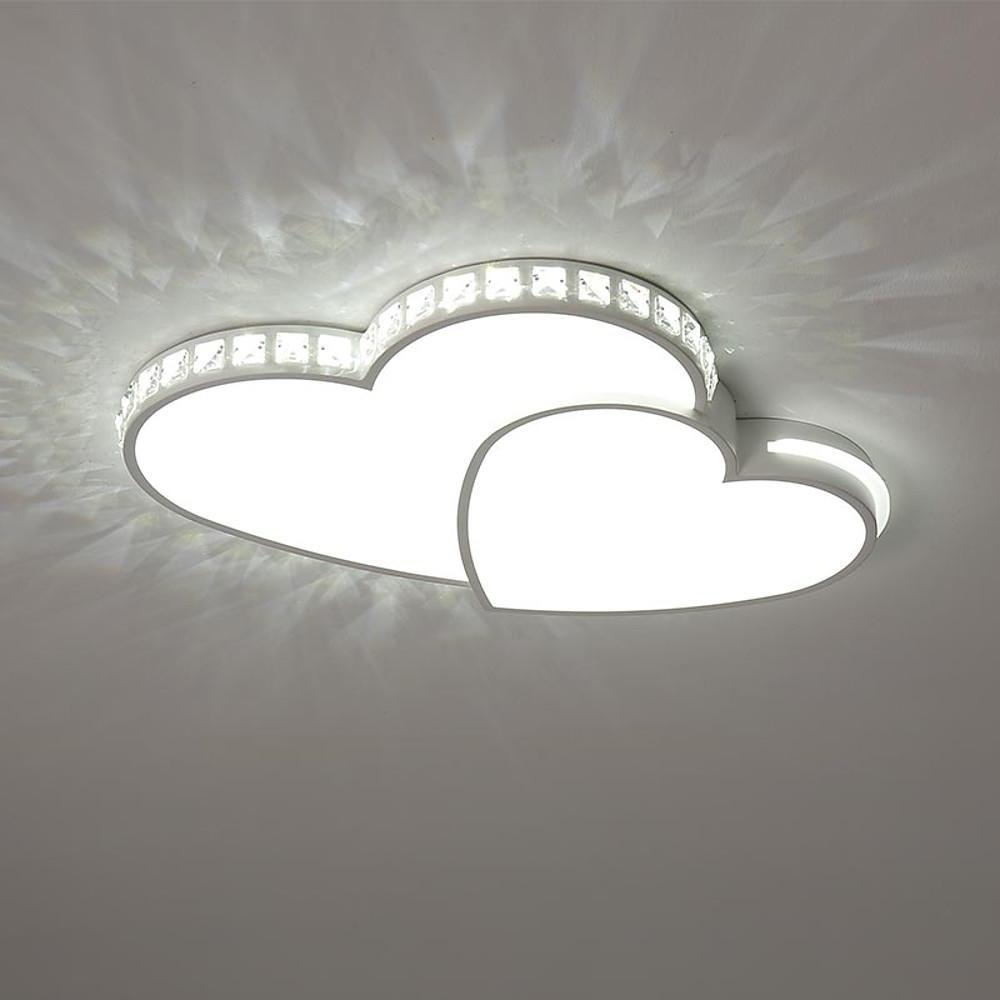 Double Heart Flush Mount Ceiling Light Gold Acrylic Dimmable LED