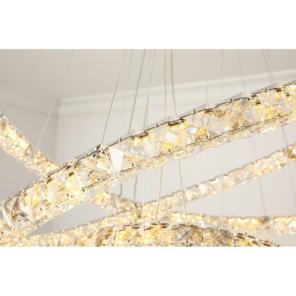 Crystal Tiered Ring Chandelier LED Pendant Light Vintage Design