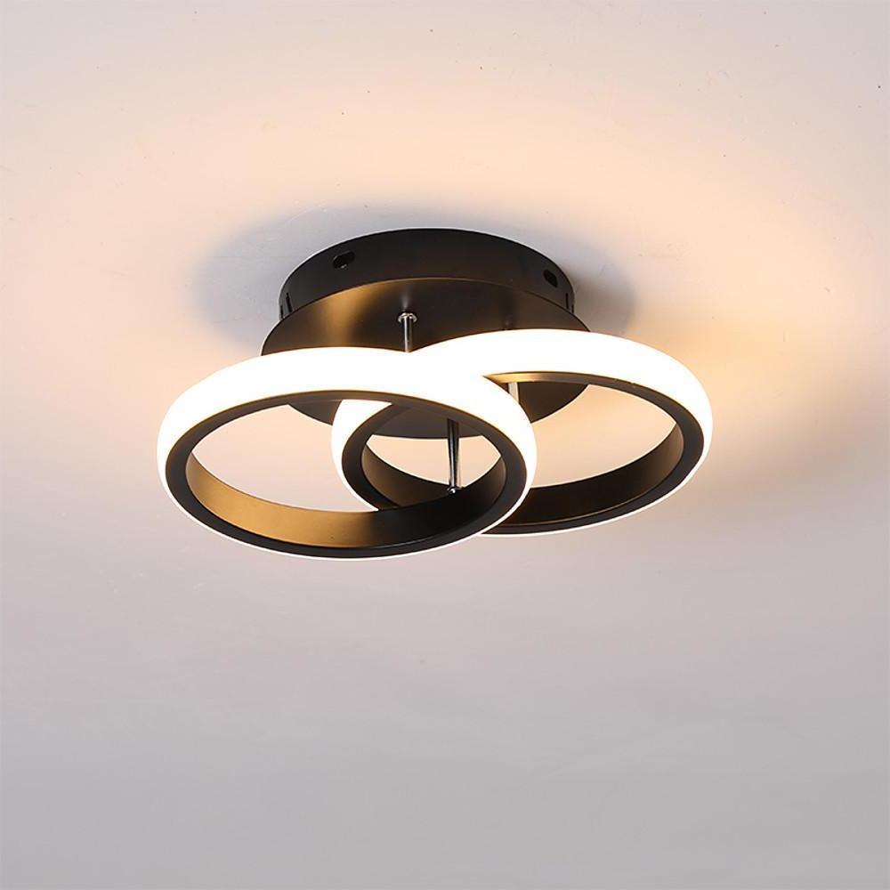 Modern Dual Circle LED Flush Mount Metal Ceiling Light