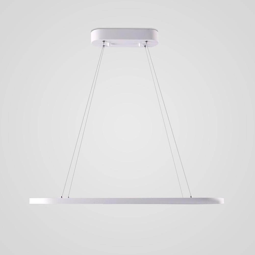 Modern Metal Pendant Light Curved Rectangular Design Dining Room