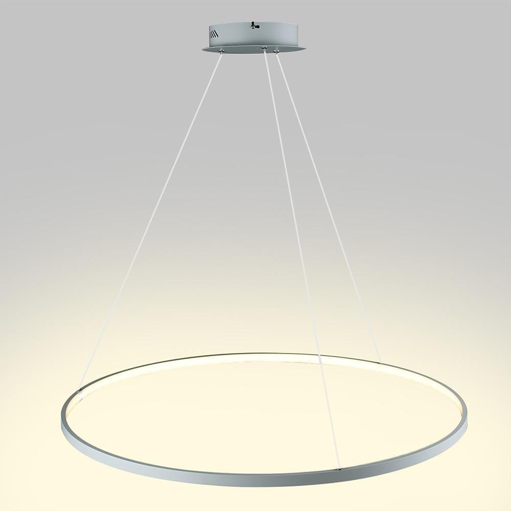 Modern Ring Pendant Light 30W LED Dimmable Black Metal Acrylic