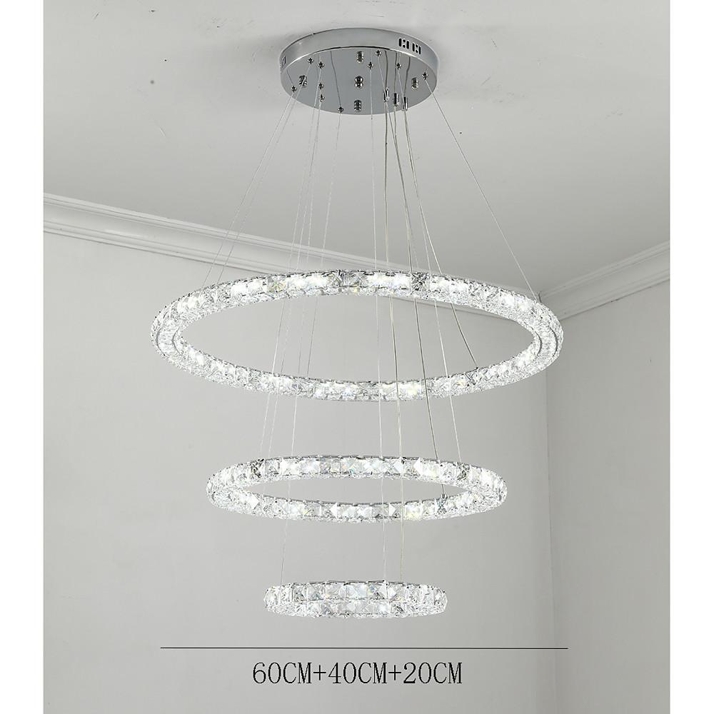 Crystal Tiered Ring Chandelier LED Pendant Light Vintage Design