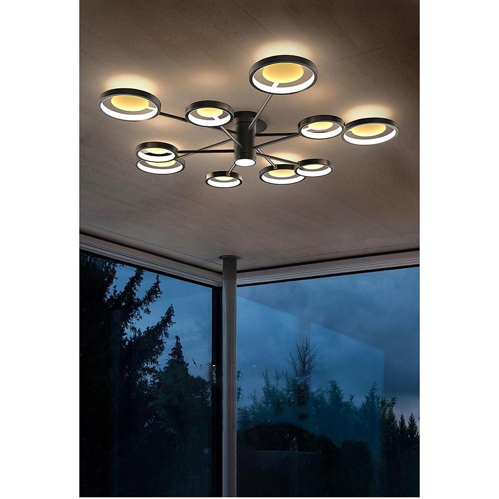 Modern Multi-Circle Flush Mount LED Ceiling Light - Industrial Style