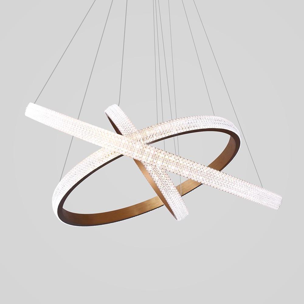 Adjustable 3-Ring LED Chandelier Gold Modern Aluminum Pendant