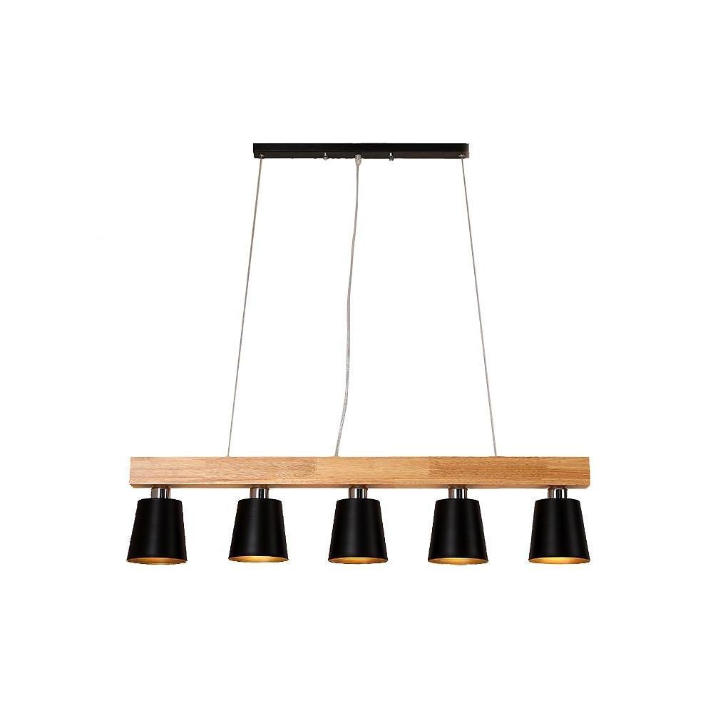 Linear Wood Chandelier 5-Light Island Kitchen Dining Room Pendant