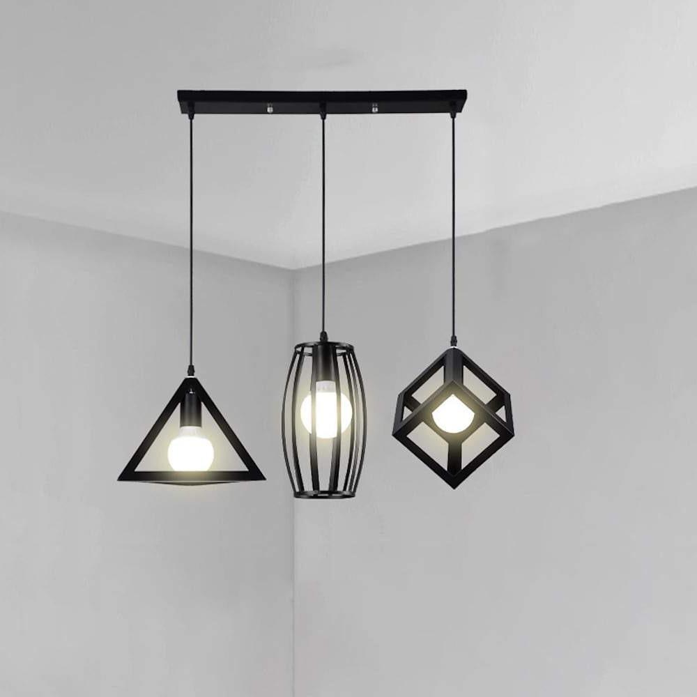 Geometric Metal Pendant Light Modern Industrial Kitchen Island