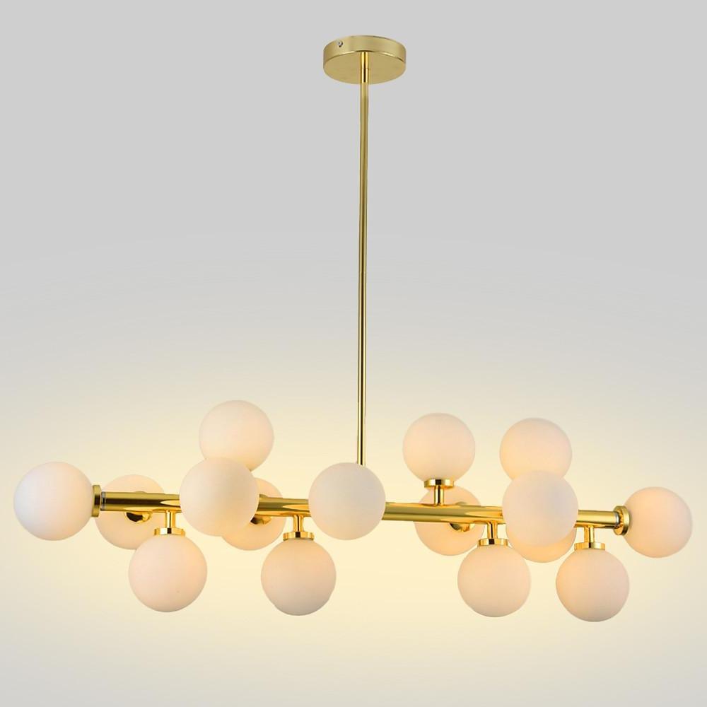 35" Modern Sputnik Chandelier with 16 LED Glass Globe Lights