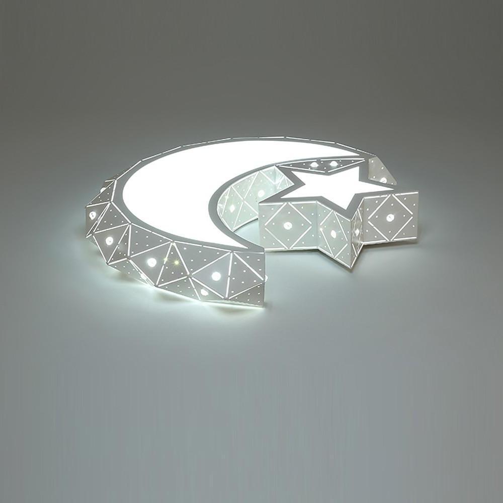 Moon Star LED Flush Mount Ceiling Light – Modern Kids Room Lighting