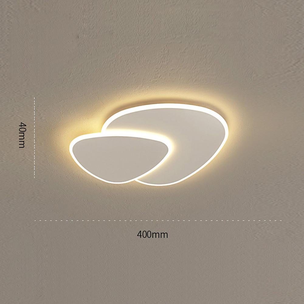 Geometric LED Flush Mount Ceiling Light - Modern White Acrylic