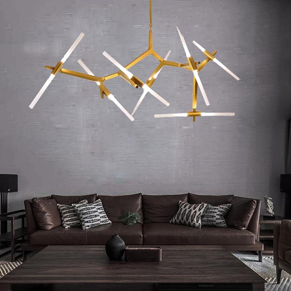 Modern Sputnik Chandelier 14-Light Aluminum Industrial Pendant