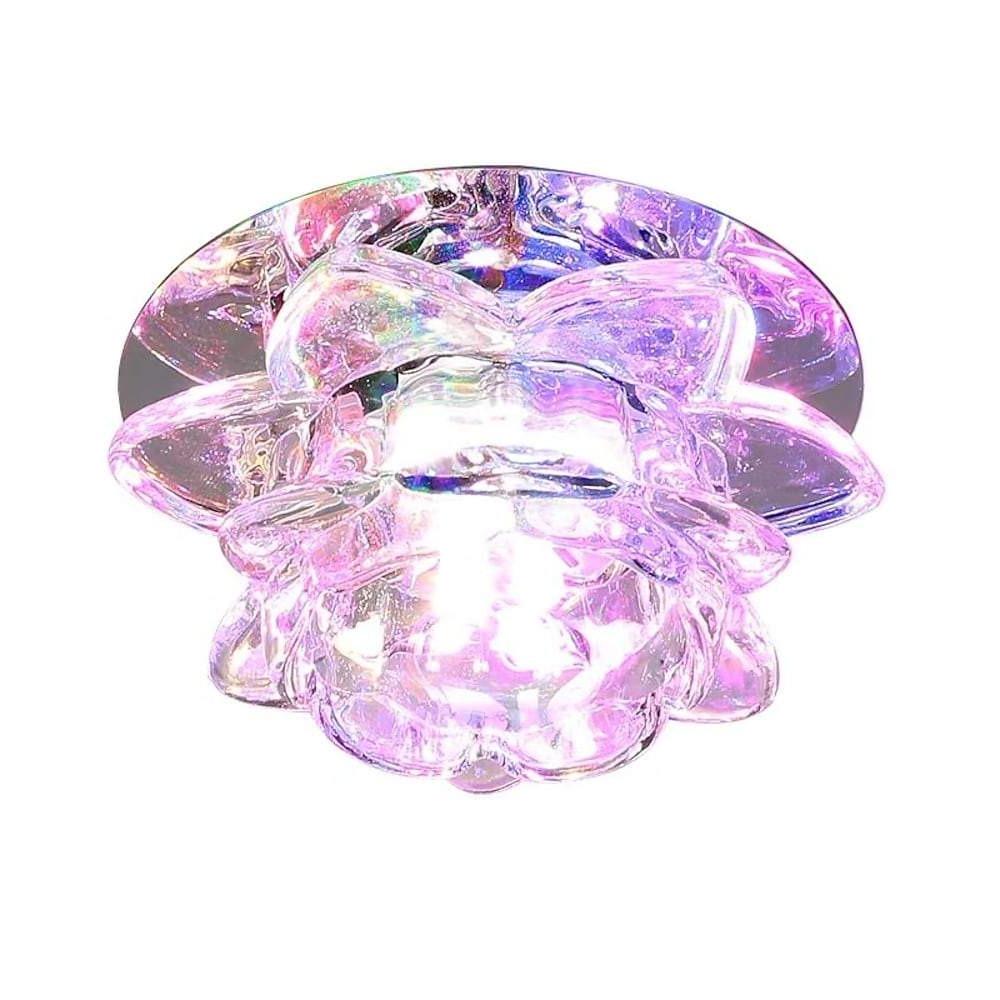 Modern Glass Flower LED Flush Mount Ceiling Light - Multi Color
