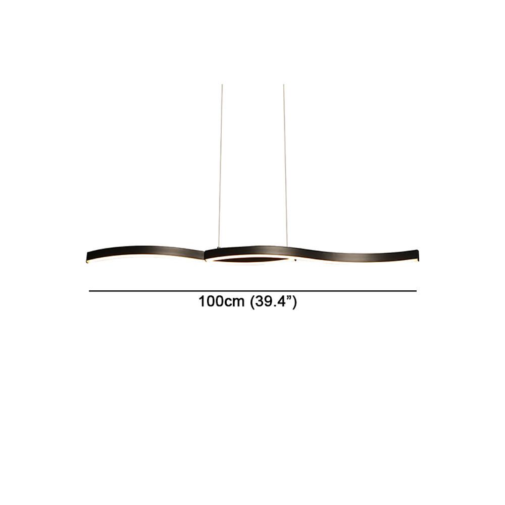 Dual Wave Modern Pendant Light Metal PVC 2-Light Chandelier