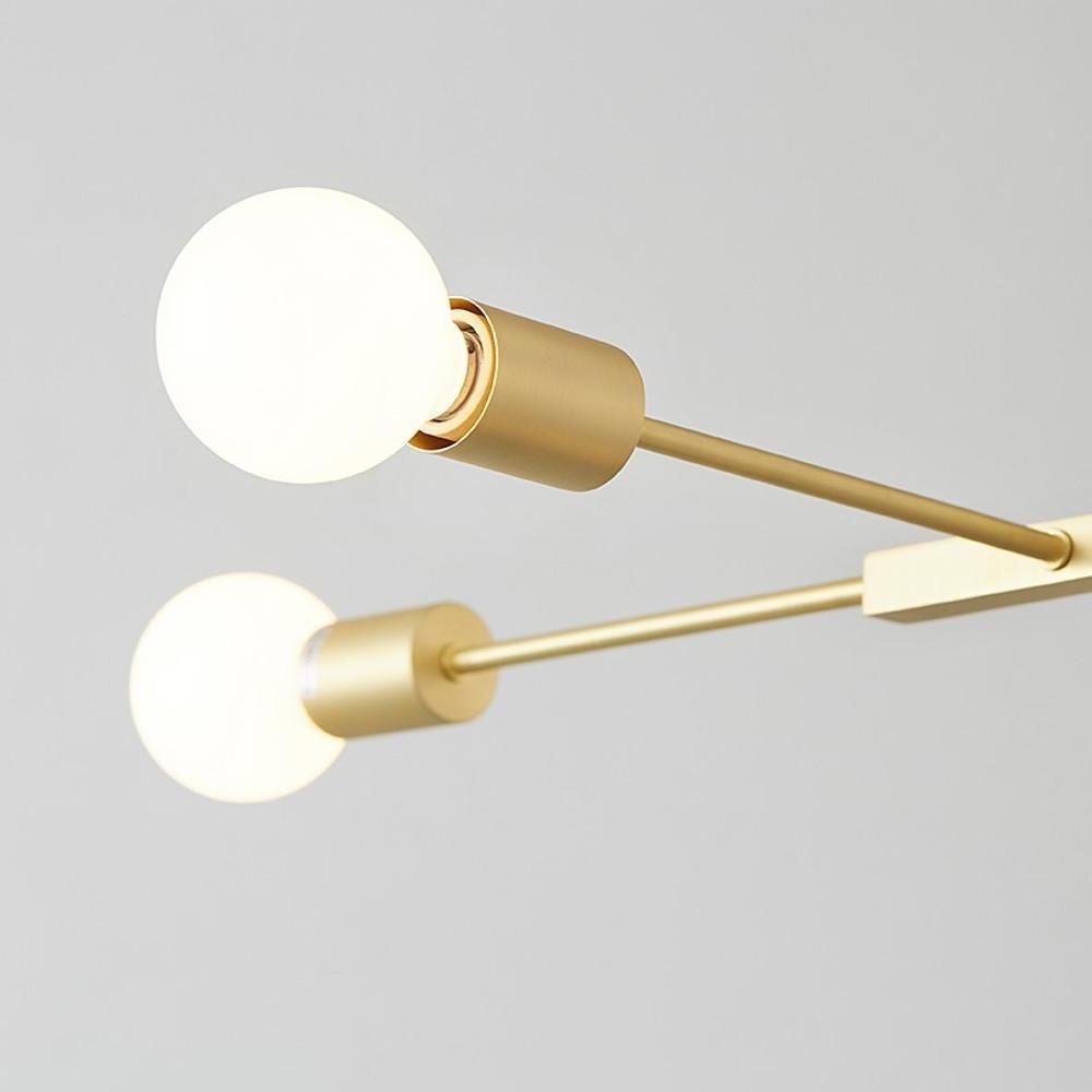 5-Light Sputnik Chandelier - Gold Metal & Glass Modern Ceiling Light