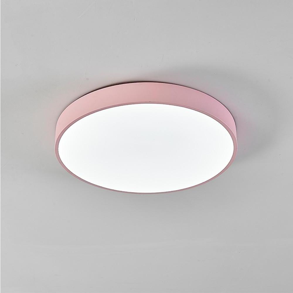 Ultra-Thin Round LED Ceiling Light Flush Mount Wood Frame