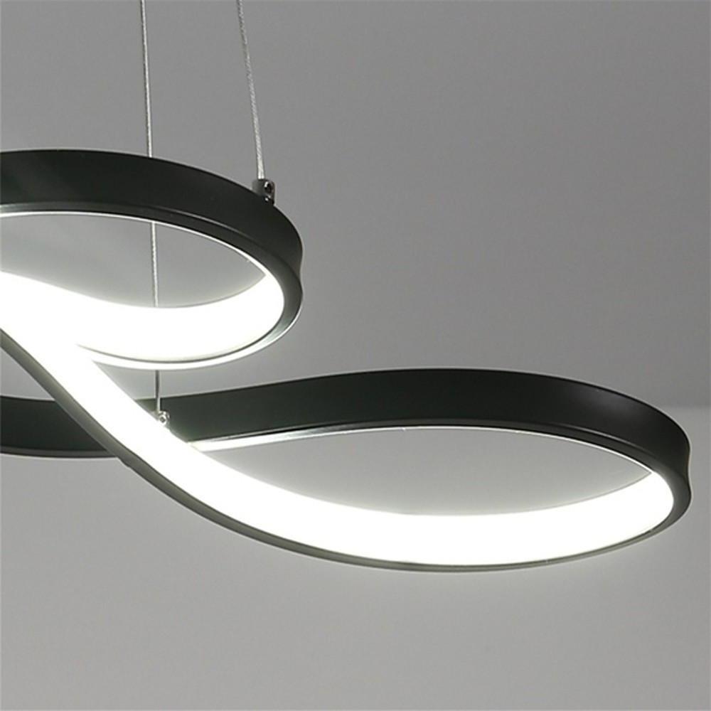 Modern Geometric Wave Chandelier Metal Silica Gel Ceiling Light