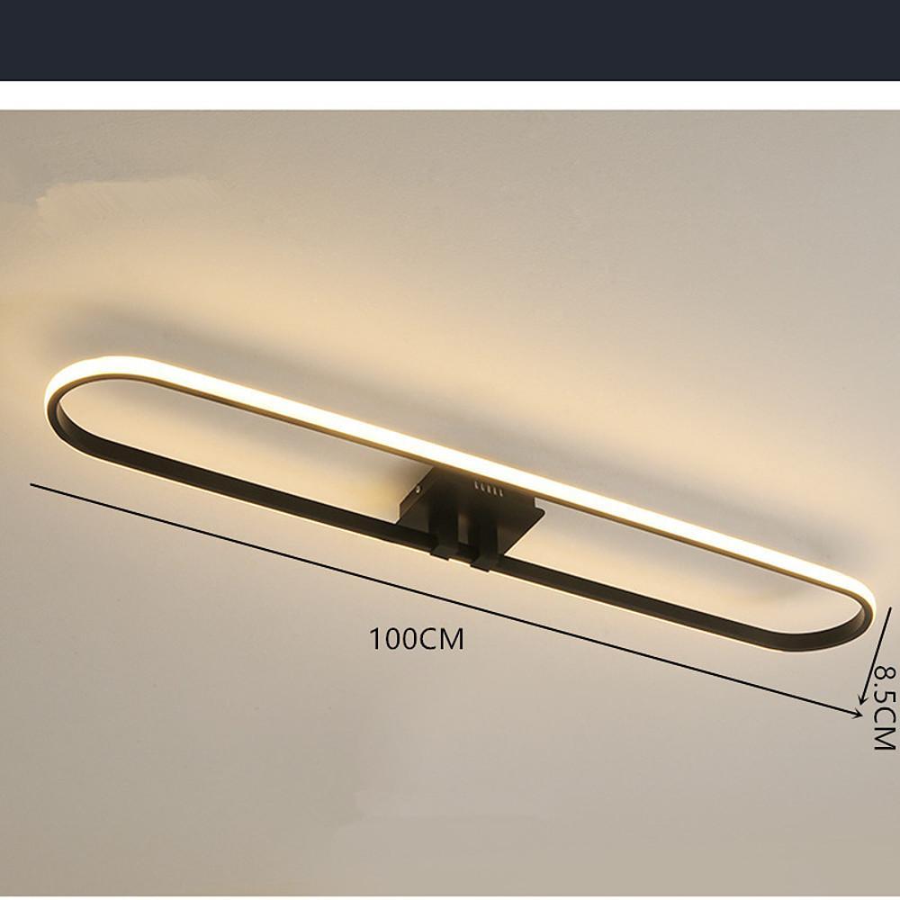 Rounded Rectangle LED Flush Mount Ceiling Light Minimalist Aluminum