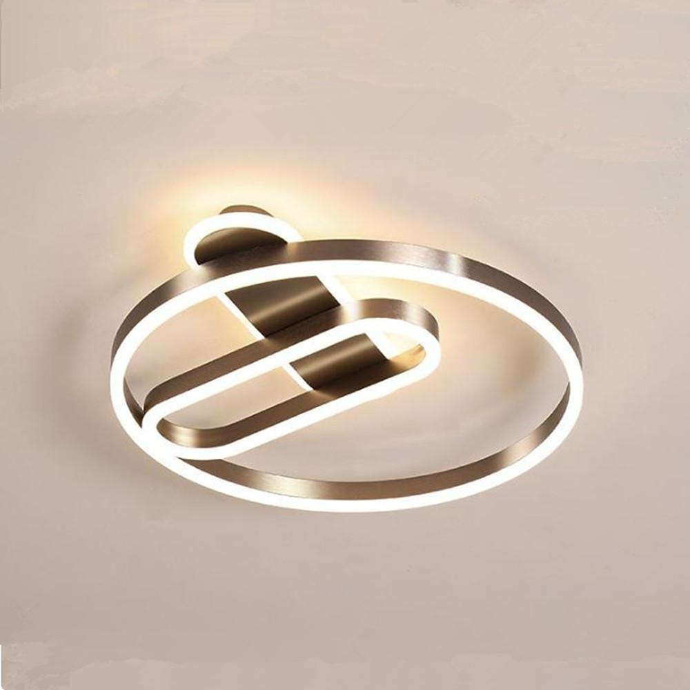 Geometric Circle LED Flush Mount Ceiling Light - Modern Metal