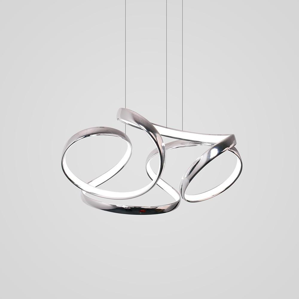 Curved Flower LED Pendant Light Modern Aluminum Chandelier
