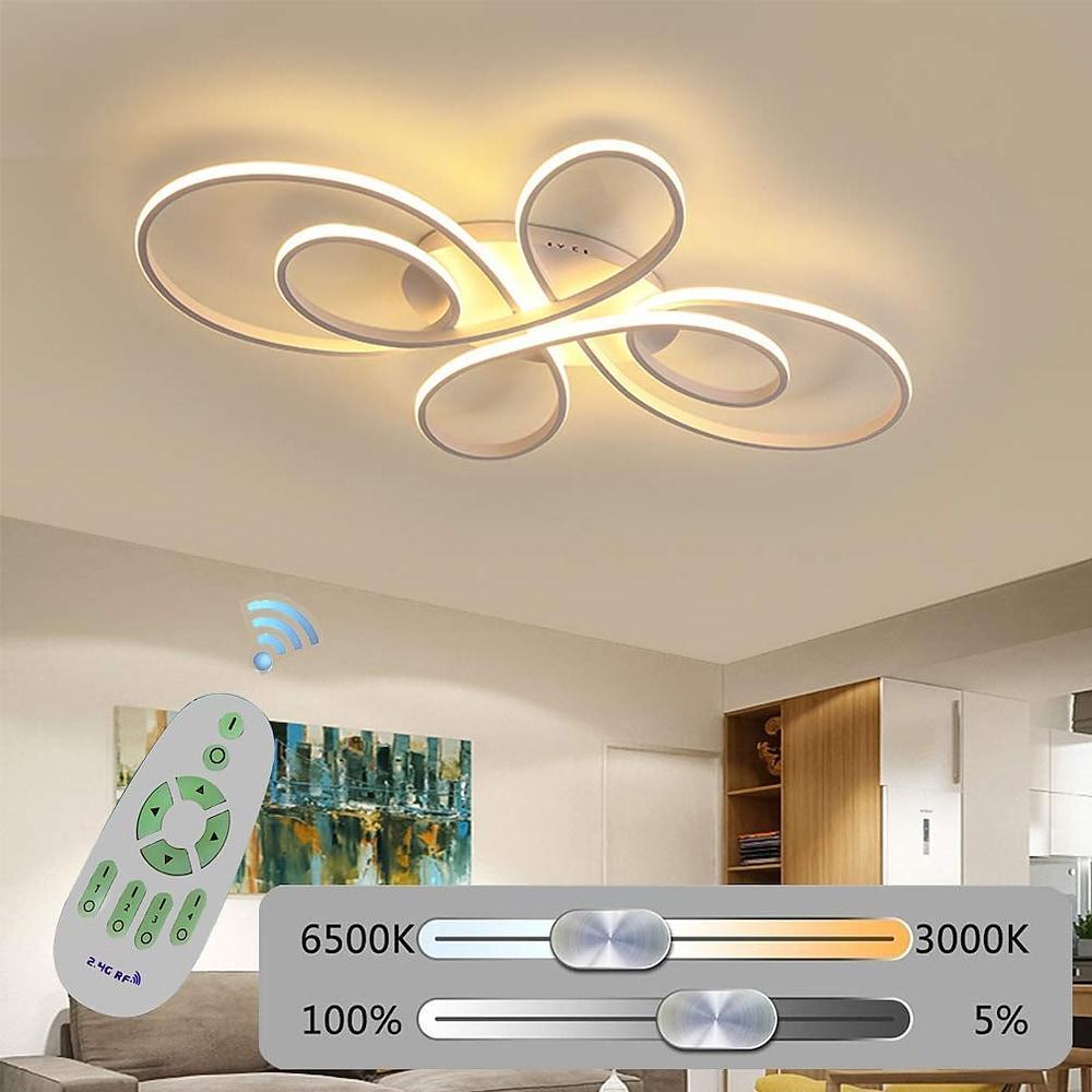 Curved Dimmable LED Flush Mount Ceiling Light – Modern Aluminum