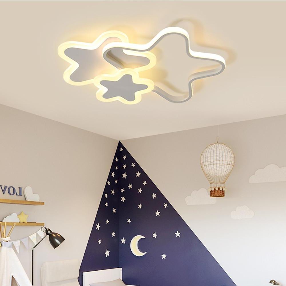 Triple Star LED Flush Mount Ceiling Light for Kids Room