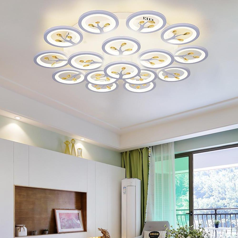 16-Light Flower Dimmable LED Flush Mount Ceiling Light White