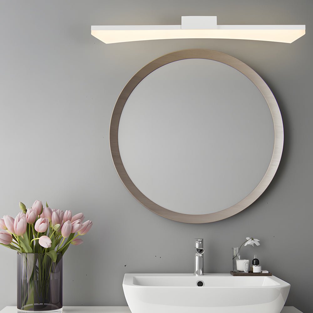 Curved Linear LED Vanity Light - Modern Steel & Acrylic