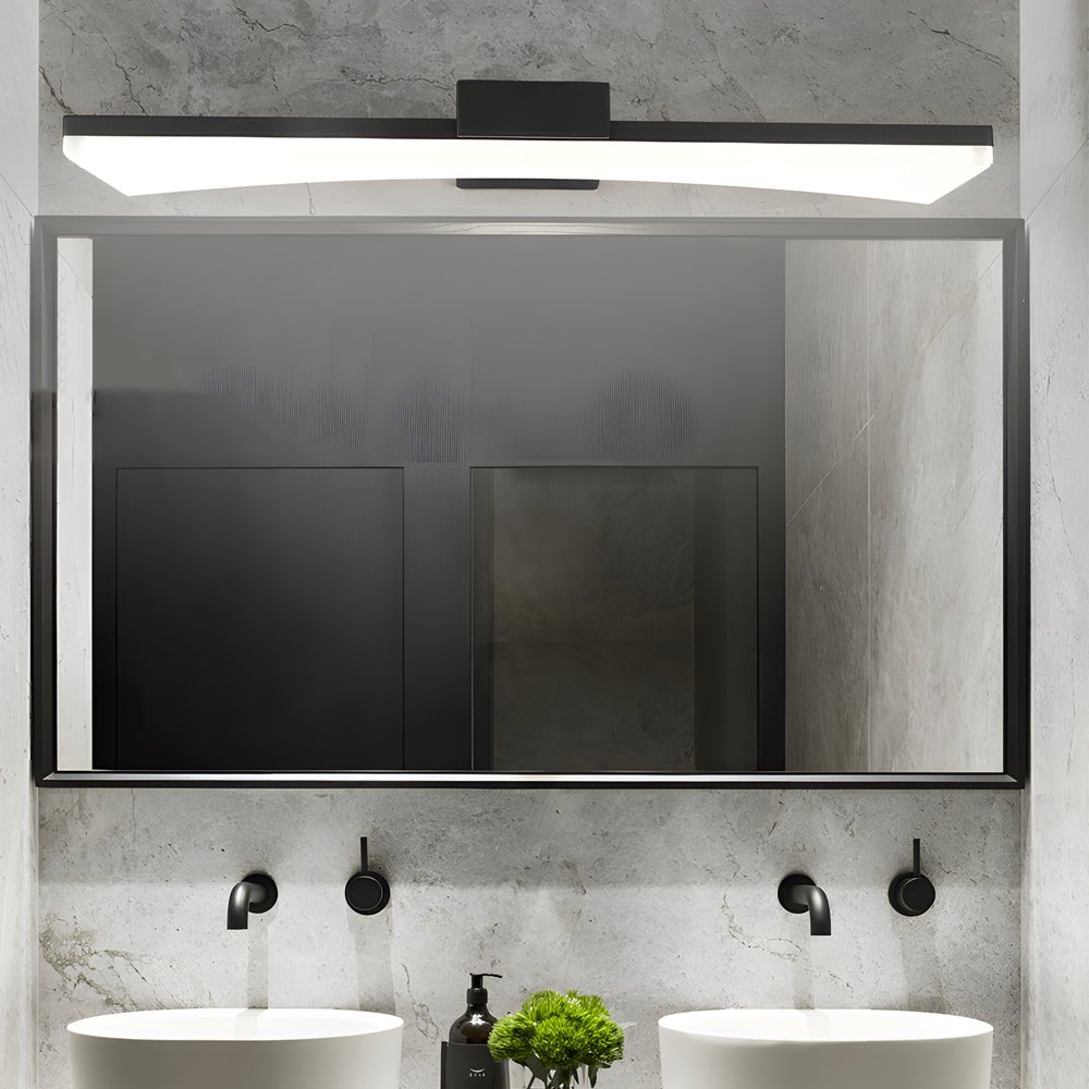 Curved Linear LED Vanity Light - Modern Steel & Acrylic