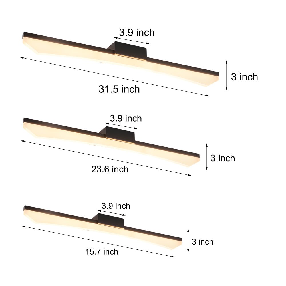 Curved Linear LED Vanity Light - Modern Steel & Acrylic