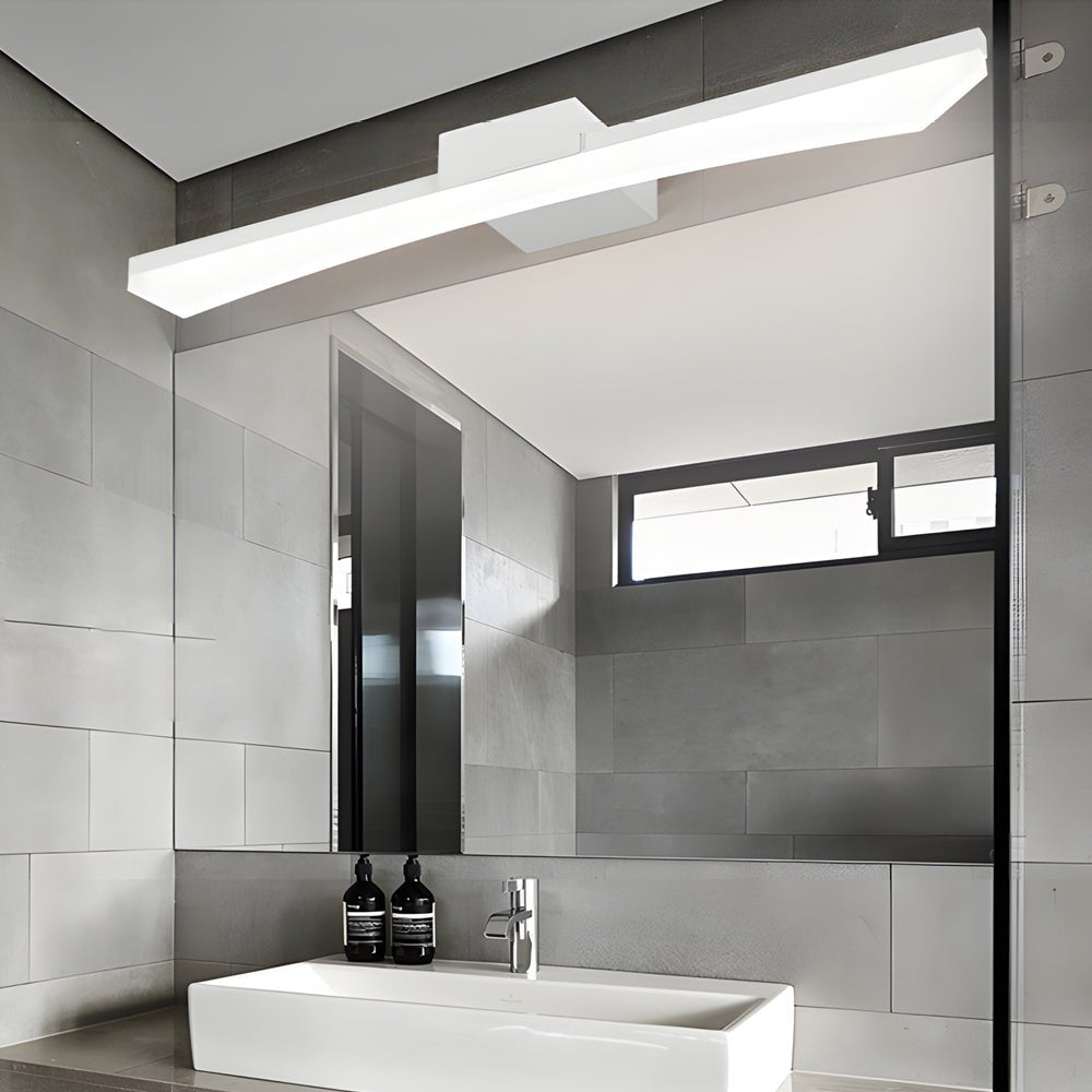 Curved Linear LED Vanity Light - Modern Steel & Acrylic