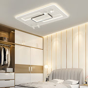 Ultra-Thin Rectangular Modern Ceiling Light with Adjustable Spotlights