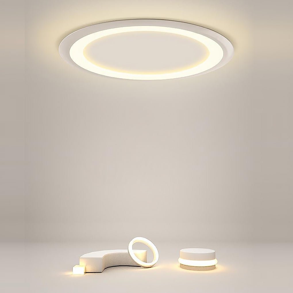 Modern Round Flush Mount LED Ceiling Light with Acrylic Shade