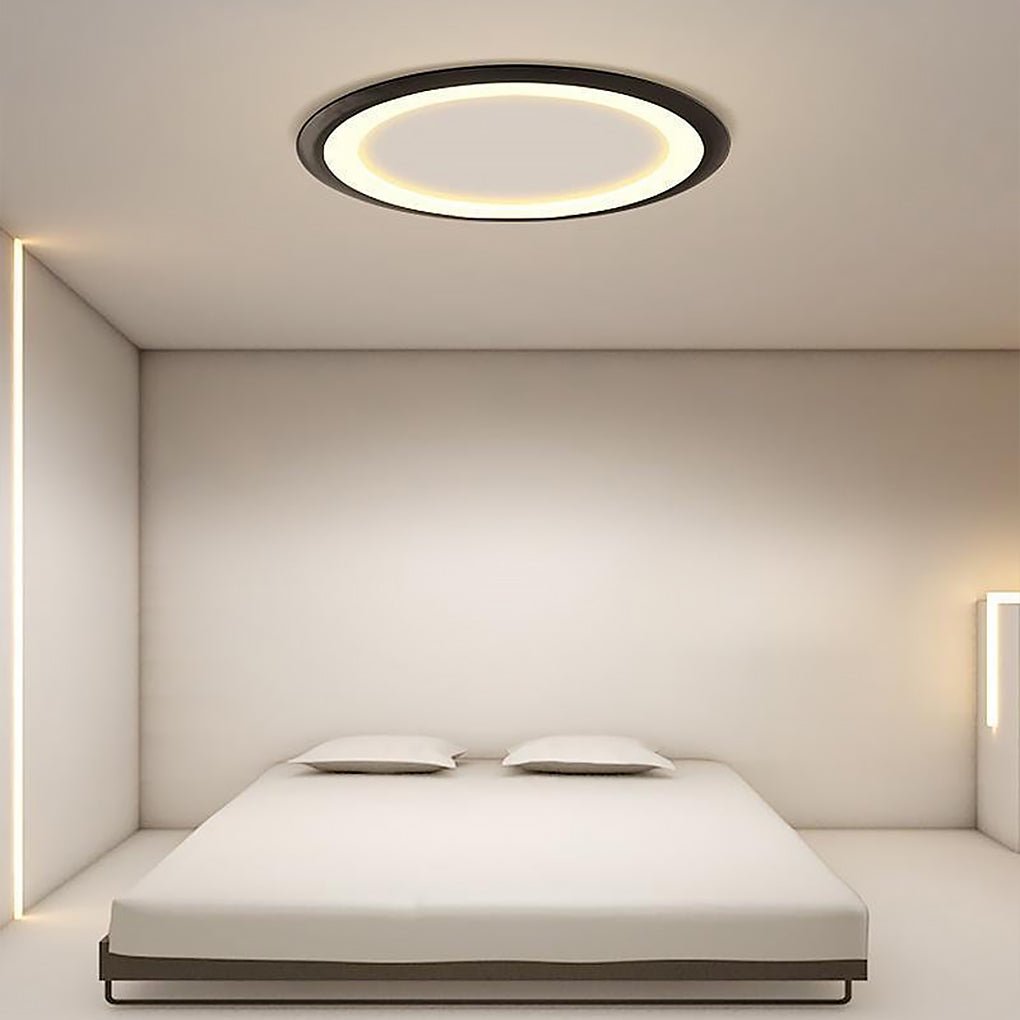 Modern Round Flush Mount LED Ceiling Light with Acrylic Shade
