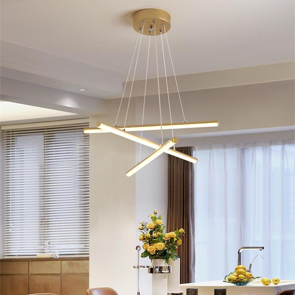 Modern 3-Light LED Bar Chandelier in Aluminum & PVC