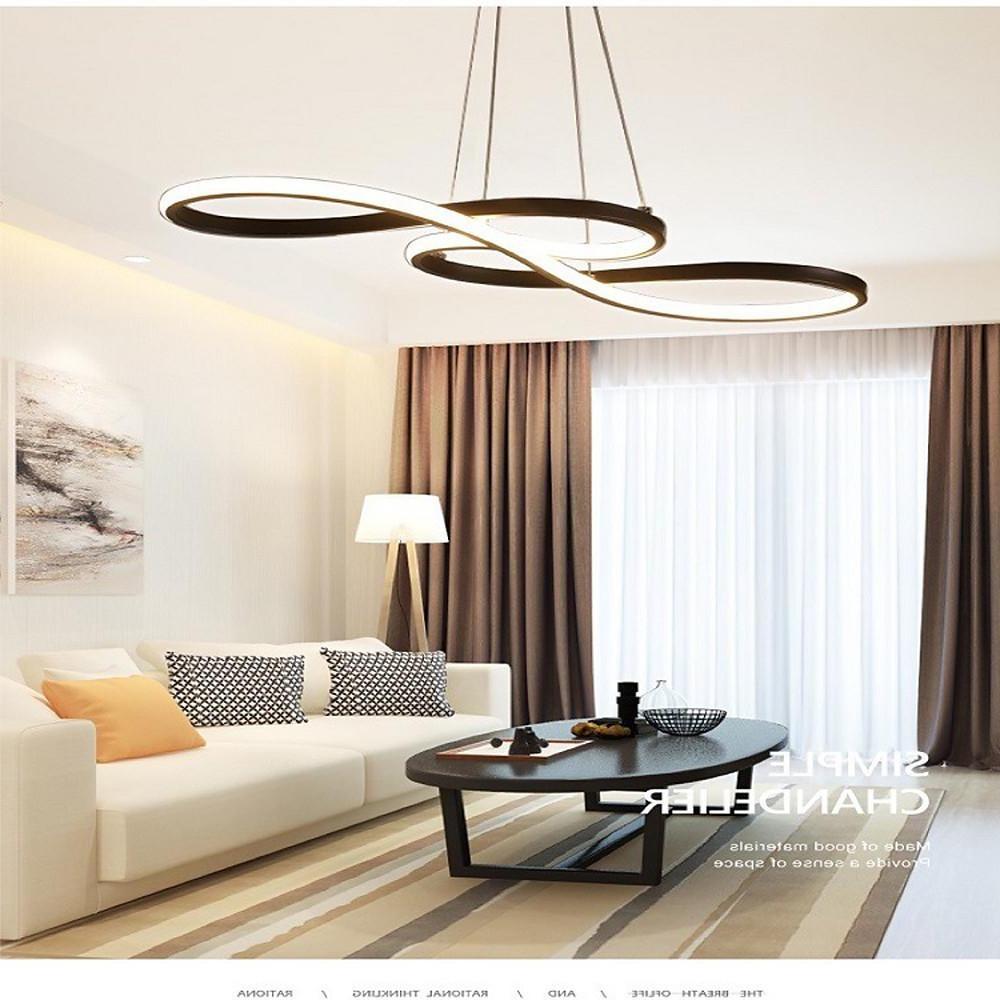 Modern Geometric LED Pendant Light - Aluminum Wave Design