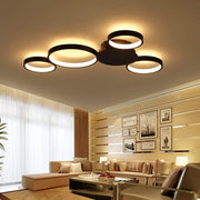 Modern Multi-Circle LED Flush Mount Ceiling Light – Dimmable Aluminum