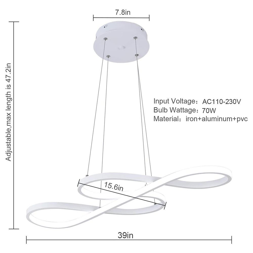 Modern Geometric LED Pendant Light - Aluminum Wave Design
