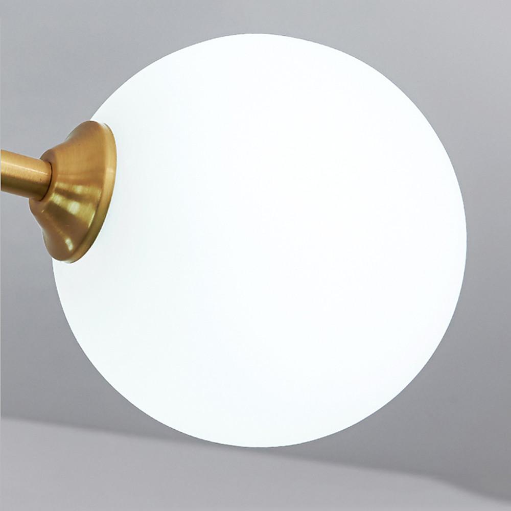 6-Light Sputnik Glass Chandelier Gold Electroplated Modern Ceiling