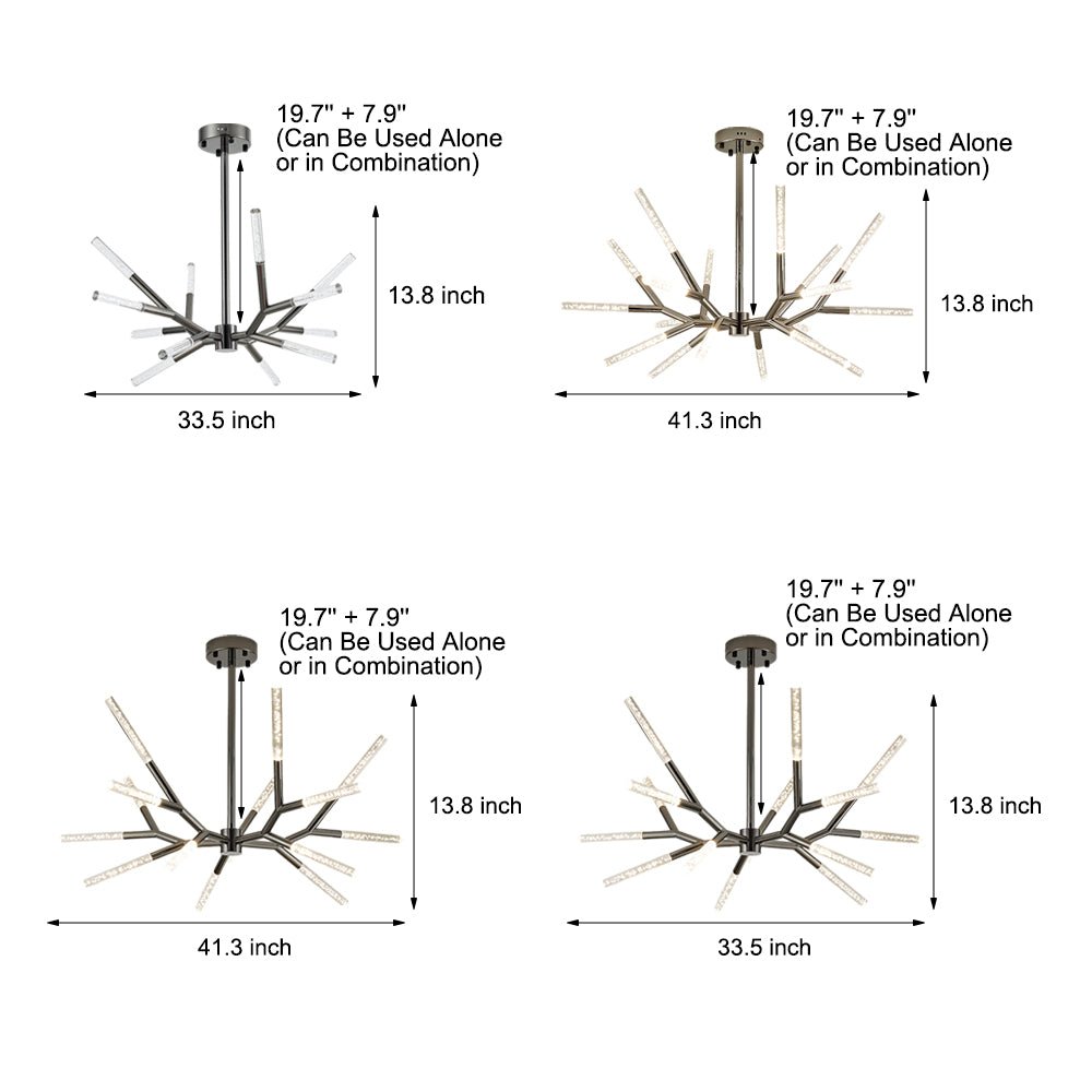 Modern Acrylic Branch Chandelier with LED Lights