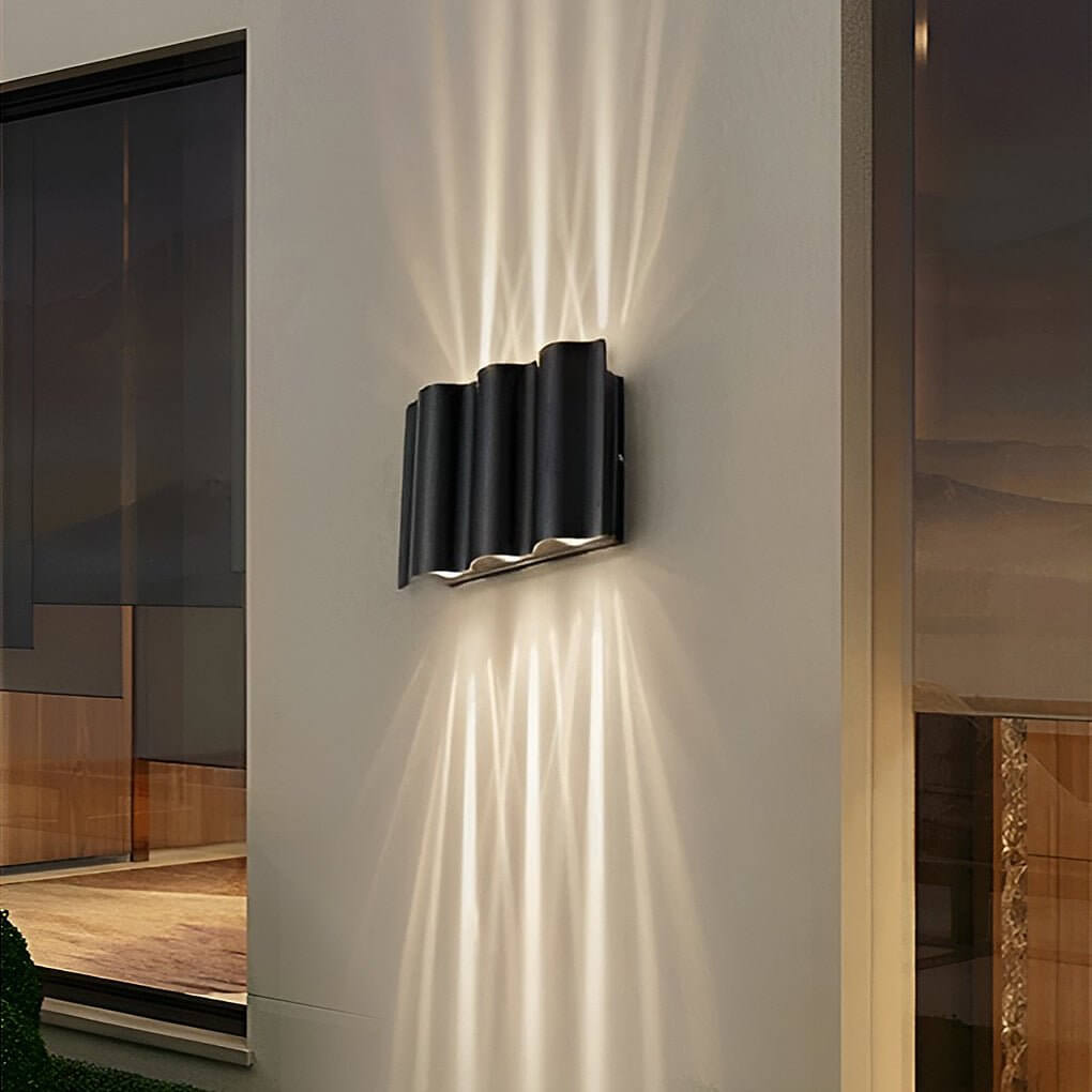 Wave Arc LED Outdoor Wall Light - Waterproof Aluminum Sconce