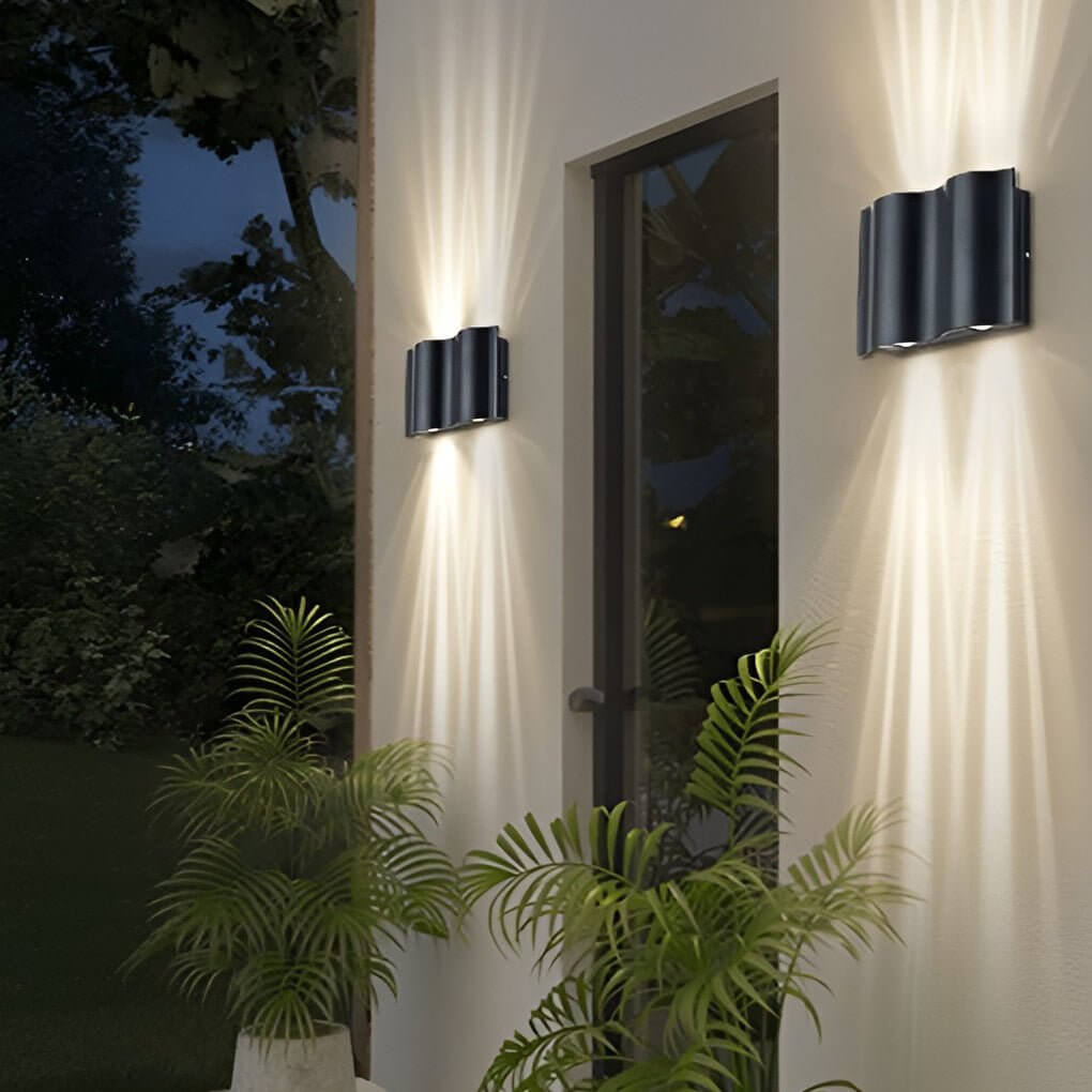 Wave Arc LED Outdoor Wall Light - Waterproof Aluminum Sconce