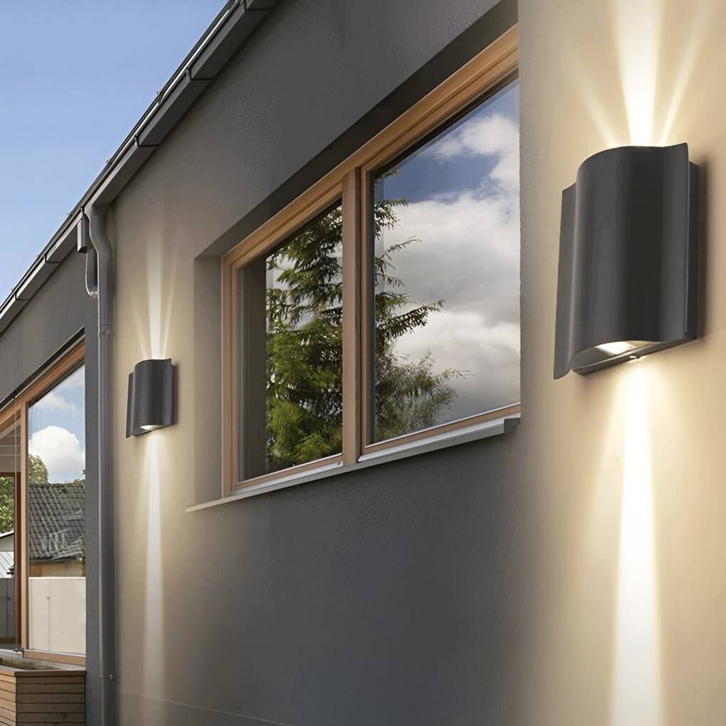 Wave Arc LED Outdoor Wall Light - Waterproof Aluminum Sconce