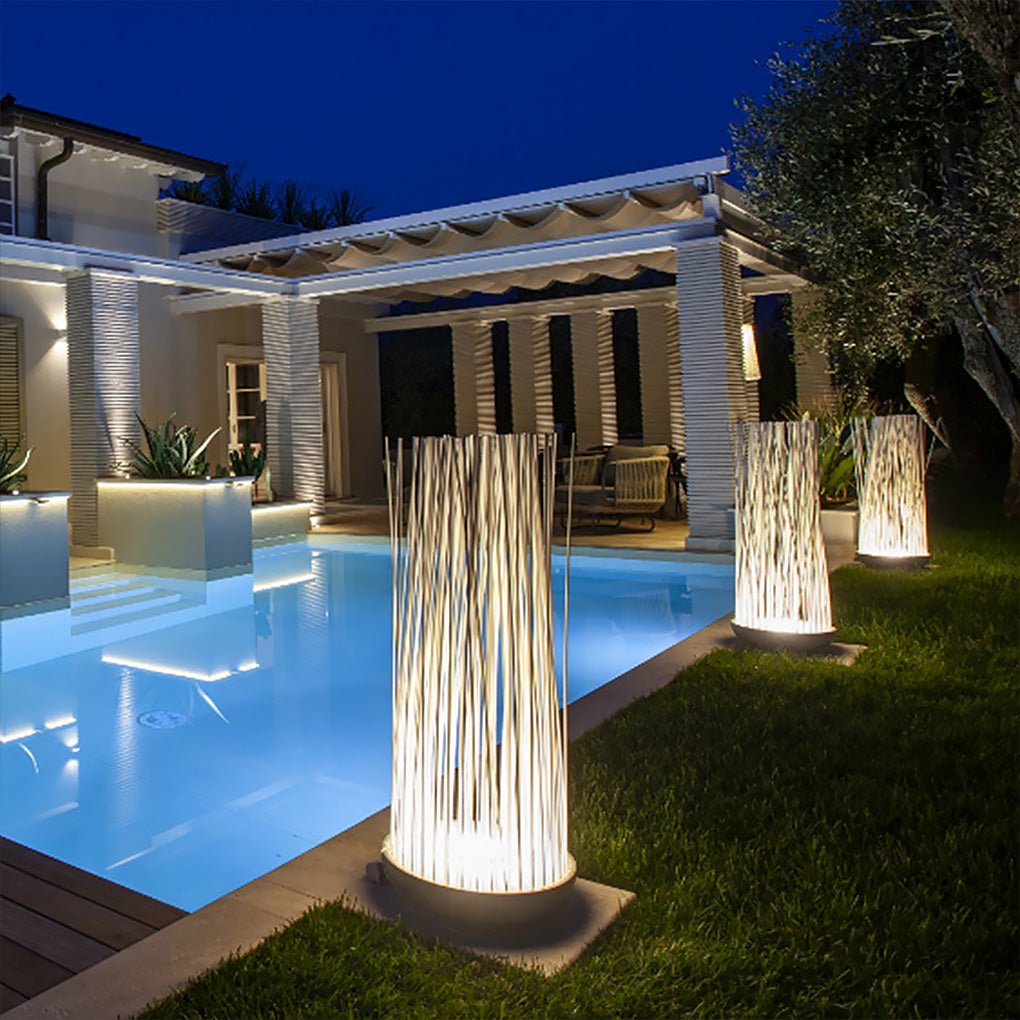Waterproof LED Outdoor Floor Lamp with Artificial Grass Design