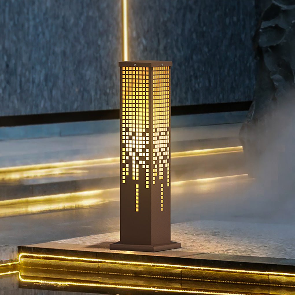 Stainless Steel Bollard Light with Marble Finish for Outdoor Landscape