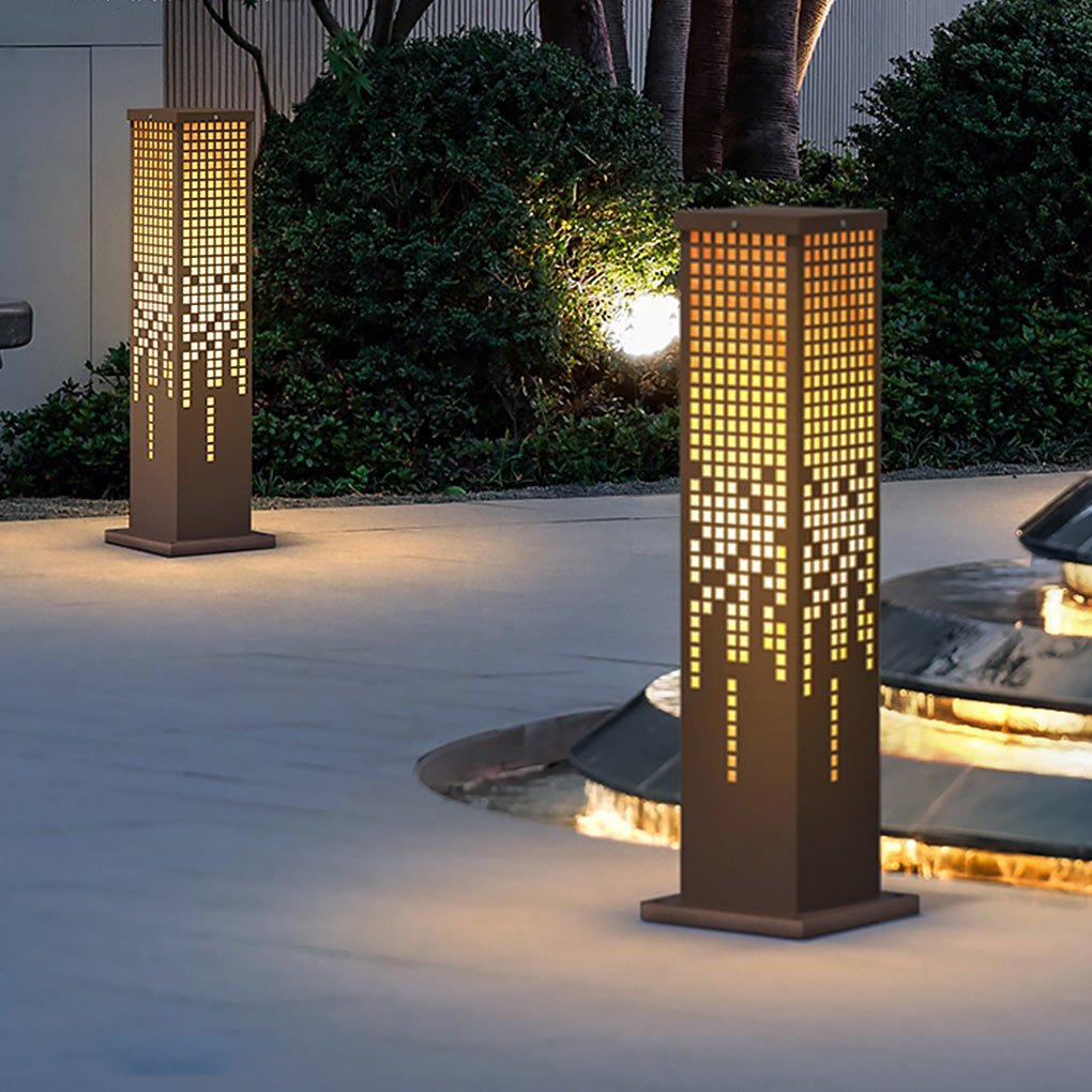 Stainless Steel Bollard Light with Marble Finish for Outdoor Landscape