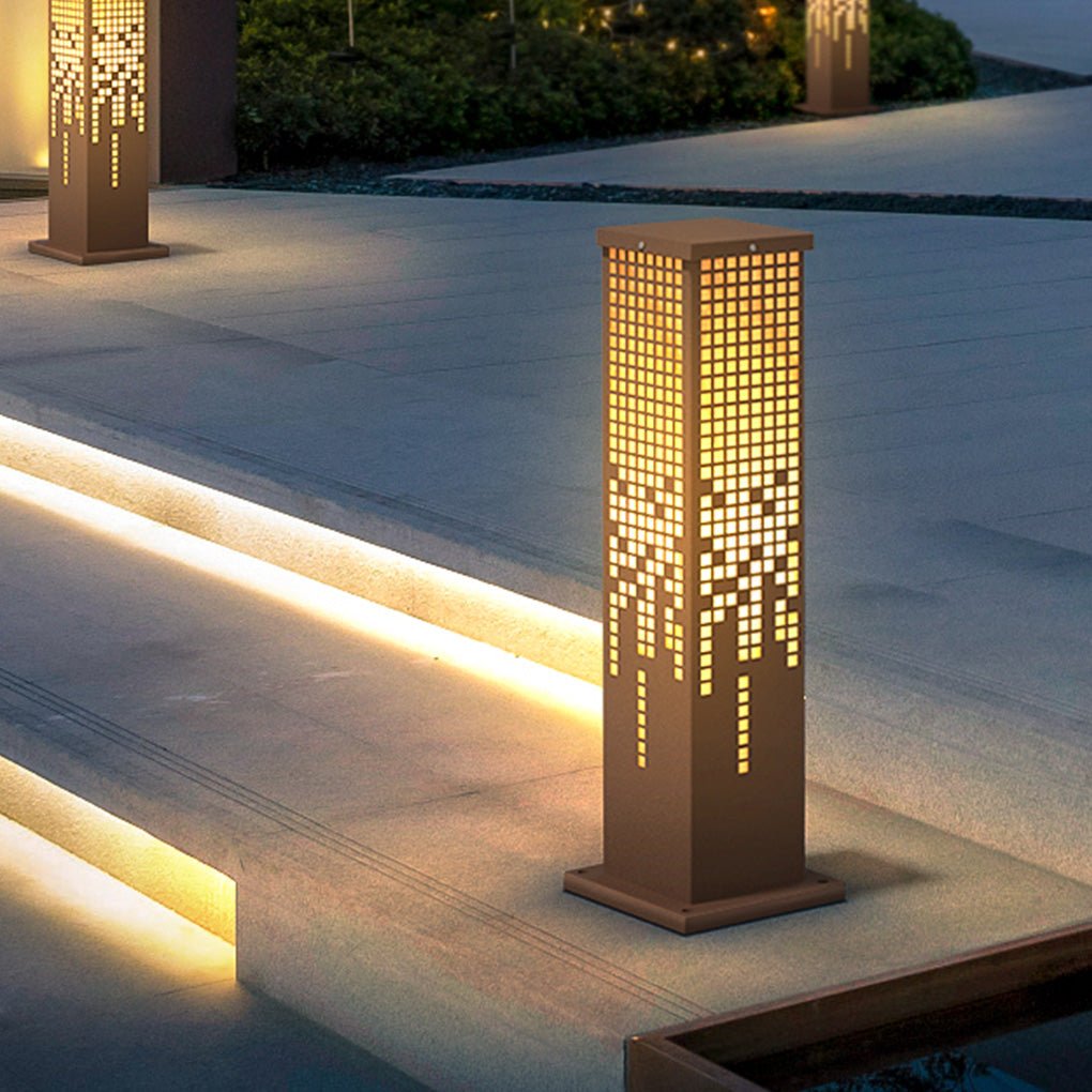 Stainless Steel Bollard Light with Marble Finish for Outdoor Landscape