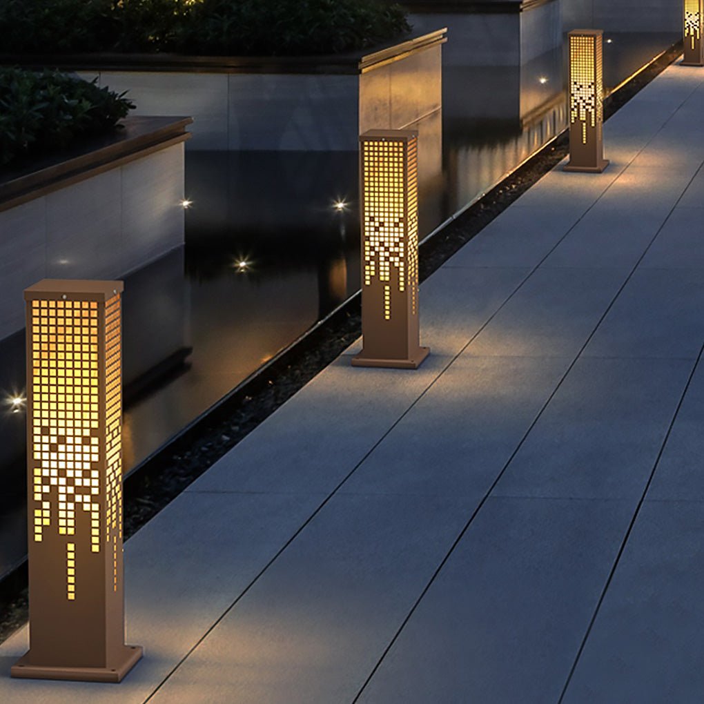 Stainless Steel Bollard Light with Marble Finish for Outdoor Landscape