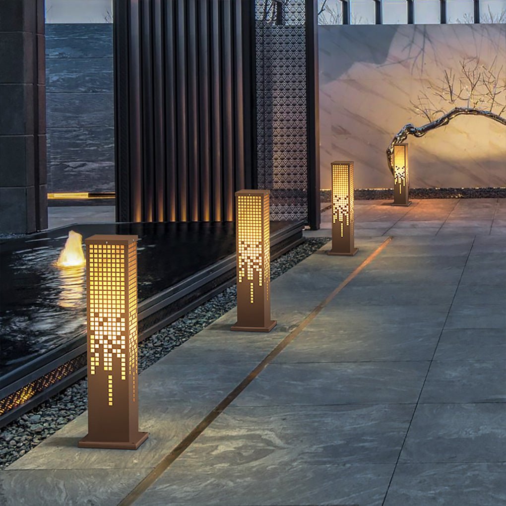 Stainless Steel Bollard Light with Marble Finish for Outdoor Landscape